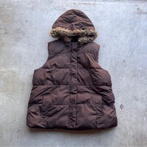 Vintage Y2K Old Navy Brown Down Puffer Vest